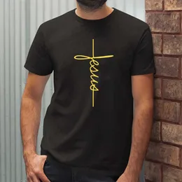 T-shirty męskie Jezus Christian Cross drukowanie T koszule Nowe przybycie moda mężczyźni swobodny krótkie topy bawełniane koszulki Hipster Streetwear T230103