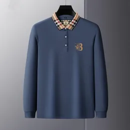 Großhandel 2023 Herbst und Winter Herren Polos 100% Baumwolle Poloshirt Langarm T-Shirt bestickt Herbst Business Casual Revers Mode Top Soft M-4XL A8618 #