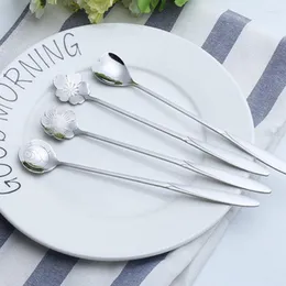 Flatware Sets Japanese Creative Stainless Steel Flower Spoon Rose Heart-shaped Cosmos Stirring Coffee Sugar