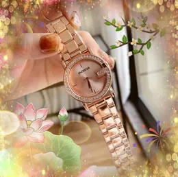 Popular US Diamonds Ring Bee Small Women Watch Hip Hop Iced Out Designer Watches Quartz Movement Lovers Analog Casual Rose Gold Silver Wristwatch