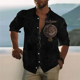 Mäns avslappnade skjortor vår sommarlånga ärm män designer elegant för lösa blusar femme kemise homme de luxe