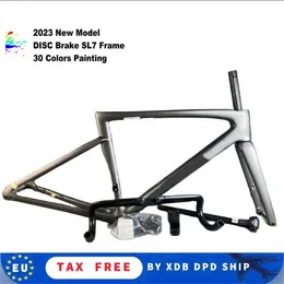T1000 New Color Disc Brake Carbon Sl7 Frames Road Bicycle Frameset With Handlebar Custom painting 30 Colors DPD UPS