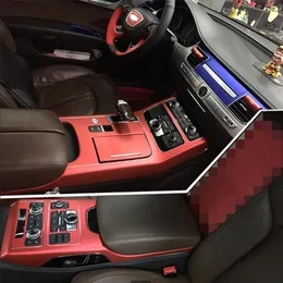 سيارة 3D 5D ألياف الكربون الألياف الداخلية COR CONSEL CONTOLE تغيير ملصق ملصق الشارات Audi A8 D4 2011-2017176I