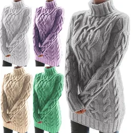 Swetry dla kobiet pullover 2023 Turtleeck zagęszczone dwa lapy retro grube nici SWETER Zimowe ubrania 2301041
