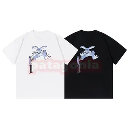 Alta moda masculino Round Neck Camiseta Designer feminino Digital Rabbit Tees Casais Casais Manga curta Tops Tamanho XS-L