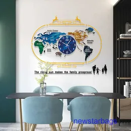 Factory Outlet Wall Clock World Map Creative Home Art Nordic Style Living Room Silent