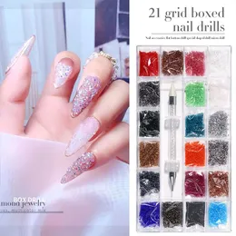 Zestawy do paznokci 1000pcs/pudełko mieszane Ab Glass Crystal Diamond Packing Crytsals Rhinestone Flat Bottom Crystals z 1 piórem pióra