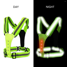 Racing Jackets High Visibility LED Reflective Vest Night Safety Belt Gear For Cycling Walking Motorcycle Day Protective