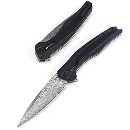 Zero Tolerance zt0707 Складной карманный нож Высокая твердость Damasteel Flipper Knife Шариковый подшипник G10 Ручка Открытый инструмент для выживания