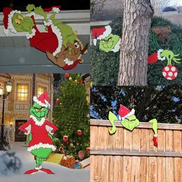 Christmas Decorations Tree Peeker Sculpture Thief Hand Cut Out Grinchs Max Garden Outdoor Ornament Wall Stickers