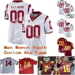 American College Football Wear Thr Custom USC Trojans College Football Jerseys 7 Matt Barkley 9 Juju Smith-Schuster 9 Kedon Slovis Men Women Youth Syched