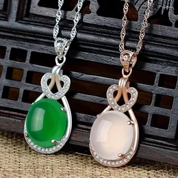 Pendant Necklaces MENGYI Top Quality Vintage Jewelry Women 9 2 5 Silvery Choker Trendy Inlay Green Zircon Heart Necklace Charm Neck Chain