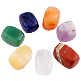 Jewelry Pouches Healing Crystal Stone Kit 7 Chakra Tumbled Stones Polished Irregular Mineral Gravels Starter Set For Meditation Balancing