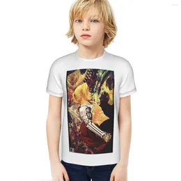 Magliette da uomo 2023 Fullmetal Alchemist Manica corta da ragazzo Girocollo aderente T-shirt morbida Ragazza Stampa etichetta Casual