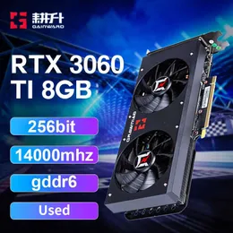 Używany Gainward RTX 3060 TI 8GB 256BIT 14000 MHz Nvidia GPU Gaming Karta Karta komputerowego biurowa Karta graficzna na komputery stacjonarne