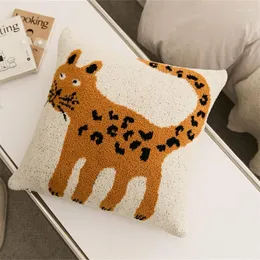 Travesseiro leopardo fofo tampa 45 45cm adorável quente para sofá cargo de canto da cintura decoração