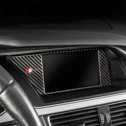 Kolfiber klisterm￤rke bil inre konsol GPS-navigering NBT-sk￤rmram T￤cktrim Auto-tillbeh￶r f￶r Audi A4 B8 A5 09-16 CAR STY225T
