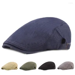 Berets 2023 Cotton Beret Women Men Cap Spring Autumn Hat Casual Solid British Classic Unisex Sports Sboy