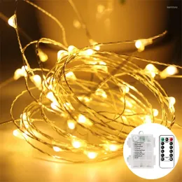 Dizeler 5m 10m 20m Mikro Bakır Tel LED Pil Light String Festoon Luces Navida Noel Partisi Düğün Kampı Dekorasyon