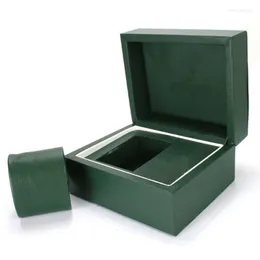 시계 박스 1 조각 고품질 녹색 가죽 박스 PU 주얼리 포장 스토리지 케이스
