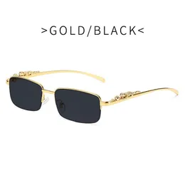 2022 hot sunglasses Eyeglasses frames temples with panther heads Metal Frameless Full Rim Semi Rimless rectangular shape for men woman eyewear accessories