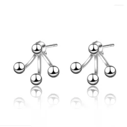 Ohrstecker Einfaches Design Persönlichkeit Perlen Versilbert Schmuck Dreieck Klaue Exquisite Frauen XZE071