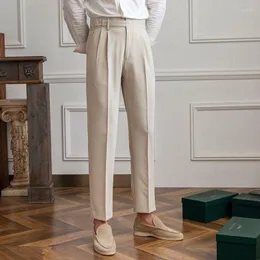 Garnitury męskie mężczyzn 2023 Suit Pants Społeczeństwo moda ubiera się luźne proste szerokie nogi spodni biuro formalny biznes zwyczajny a02