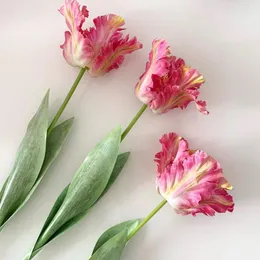 Fiori decorativi 1 pezzo grazioso fiore di simulazione non sbiadisce fiore artificiale fai da te 3D pappagallo tulipano decorazione finta