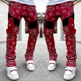 High Street Designer Pants Men Multi-Pocket Casual Trousers For Mens and Womens Joggers Patchwork Drawstring Cargo Pants Fashion Harajuku Hip Hop Sweatpants