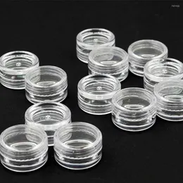 Storage Bottles 10/20/30/50PCS 2.5ML Clear Plastic Jewelry Bead Box Small Round Container Jars Make Up Organizer Boxes