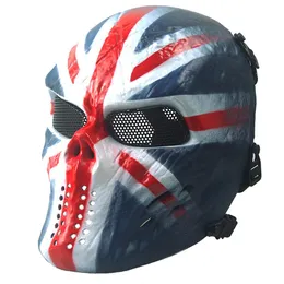 Maska Airsoft Maski pełne twarzy Skelet Skull z metalową siatką Oczy Ochrony Fani Armii dostarcza M06 Maska taktyczna dla Halloween BB Paintb327x