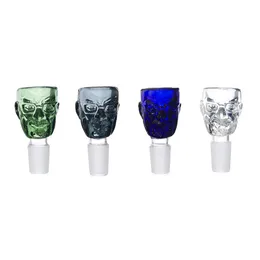 Colorful Bong Narghilè Smoking Head Style Vetro spesso 14MM 18MM Maschio Joint Replacement Bowls Herb Tabacco Oil Filter WaterPipe DownStem Holder DHL