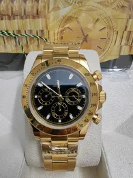 Com Box Luxury Automático 2813 Movimento mecânico Relógio Black Dial Watches Men 116508 Gold 116520 116528 Mens Wristwatches 2023