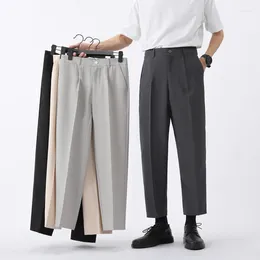 Męskie garnitury solidne kolorowe spodnie dla mężczyzn Slim Fashion Social Mens Dress Korean Proste Casual Pant Office Formal Q246