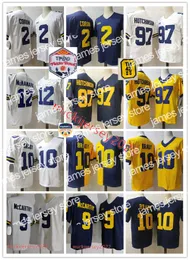 American College Football Wear 2022 VRBO Fiesta Bowl Sticthed Football Jersey Uomo J.J. McCarthy Foottball #2 Blake Corum 12 Cade McNamara 97 Aidan Hutchinson 10 Tom