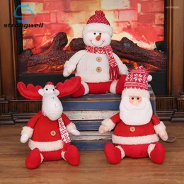 Christmas Decorations Strongwell Festival Supplies Ornaments Fabric Sitting Posture Santa Claus Snowman Deer Doll Scene Decoration Ornament