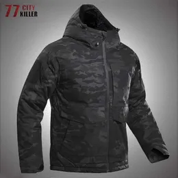 Utomhusjackor hoodies Tactical Thicken Jacket Winter Parka Men Camouflage Coat Combat Military Multi-Pocket Warm Outdoor Airsoft Outwear Windbreaker 0104