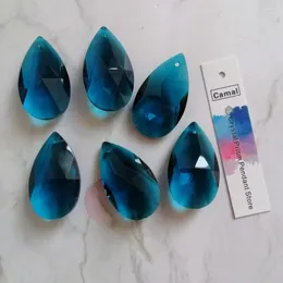 Chandelier Crystal Camal 5Pc Malachite Blue Glass 38mm Teardrop Beads DIY Pendant Part Lamp Prisms Jewellery Hanging Decor