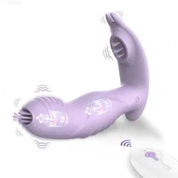 Sex Toys Massager fjärrkontroll Starka vibratorleksaker för kvinnliga tungslick G Spot Clitoris Stimulator Dildo Vagina Massage Kvinnlig Masturbator