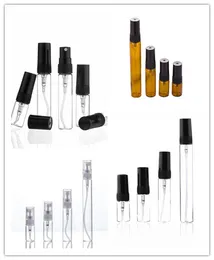Mini återfyllningsbar spray parfymglasflaska tom kosmetika flaskor prov teströr tunna glasflaskor bärnsten för att resa 2 ml 3 ml 5 ml 10 ml