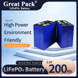 ディープサイクル16PCS 3.2V 200AH 100％フル容量lifepo4バッテリーセル充電式真新しいグレードAリチウムイオンソーラーパワーバンク