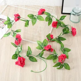 Decorative Flowers Simulation Rose Vine Wholesale Door Frame Air Conditioning Water Pipe Winding Wedding Arch Fake Flower Spring Peony