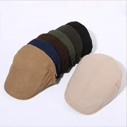 Basker målare hatt brittisk stil bomull platt kepsar män våren anka tunga framåt hattar varma basker muff vintage justerbar casual manlig gatsby hatt bc248