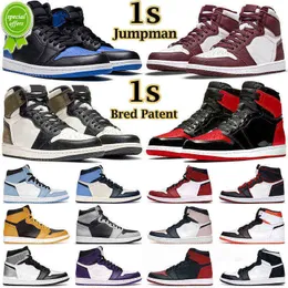 2023 Low Jordn M￤nner Basketballschuhe 1s Zapatos de Baloncesto Jumpman 1 High Mid Top Bordeaux Atmosph￤re gez￼chtete Patent University Blau Twist Pale