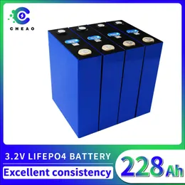 4PCS 3.2V Lifepo4 Battery 228AH Large-Capacity DIY LiFePO4 Cells Pack with Wheel Nut Suit for Vehicle RV Camper EU US DUTY FREE