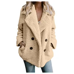 Jackets femininas Inverno Warm FAUX FUL Women Teddy Coat Ladies Casual Jacket Casual Fleece Coats de grandes dimensões fora Casaco feminino