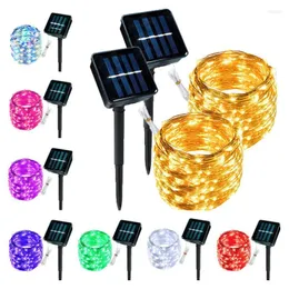 سلاسل 1/2PACK LED ضوء الطاقة الشمسية في الهواء الطلق مقاوم للماء جاذبية الأضواء الأضواء