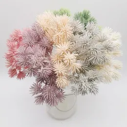Kwiaty dekoracyjne 6pcs/bonquet fałszywy kwiat realistyczne bez wiązania aranżacja sztuczna sosna słomiana kapelusz wystrój ślubny