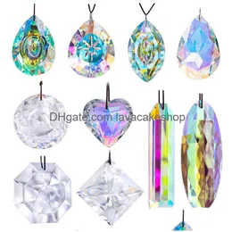 Garden Decorations H D 10 Styles Crystal Prisms Suncatcher Rainbow Maker Hanging Drops Pendant For Window Ornament Chandelier Parts Dhont