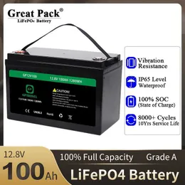 100% Full Capacity 12V100Ah Brand New Grade A Lithium Ion Battery Pack LiFePO4 Rechargeable Deep Cycle Built-in BMS Power Bank